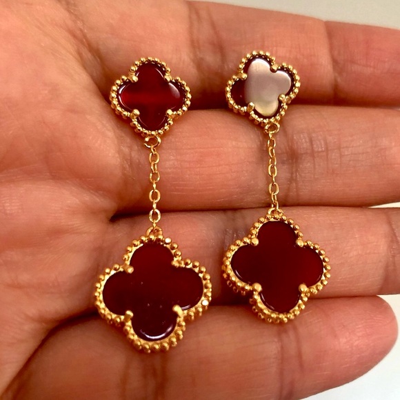SWEET CLOVER CARNELIAN EARINGS